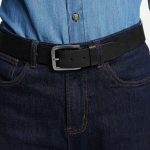Ceinture en cuir véritable pour homme PIHA SPORTS, largeur 56 mm, boucle à double ardillon, écologique, légère, pour costumes/jeans/tenues décontractées, taille 34 - Product Image 4