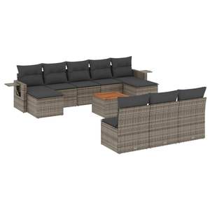 Conjunto de Sofás Modulares Grandes de Ratán PE Gris para Jardín, Colección Premium de Muebles Modulares para Exteriores - Product Image 2