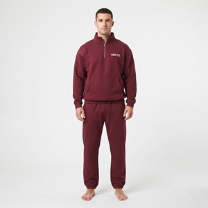 Conjunto Deportivo de Dos Piezas para Hombre de la Mejor Calidad, Chaqueta Deportiva con Cuello Alto y Media Cremallera, Pantalones Anchos, Estilo Urbano Holgado - Product Image 1