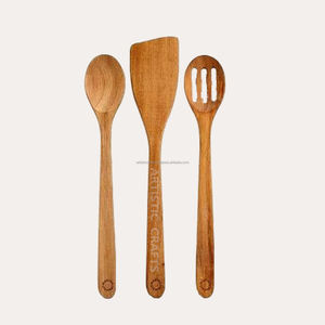 Ensemble d'outils de salade en bois d'acacia à long manche en forme de coeur artisanat artistique ustensiles de service populaires - Product Image 2