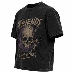 Friends I Ask To One <b>Gothic</b> Skull Print Men's Short Sleeve T-<b>Shirt</b> Regular Fit O-Neck 100% Cotton Jersey - Product Image 4