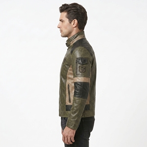 Men Leather <b>Jacket</b> Lightweight Leather Coat Soft Comfortable Fabric Durable Outerwear Classic Style For Daily Wear Travel Casual - Product Image 4