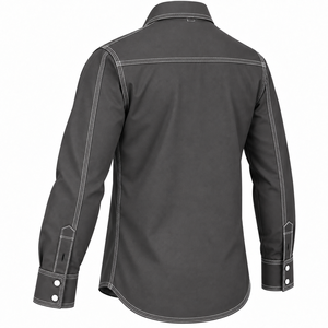 Chemise FR de haute qualité pour hommes, résistante au feu, vêtements de travail pour la soudure, chemise de protection à boutons pression, couleur unie, chemise FR industrielle personnalisée - Product Image 6