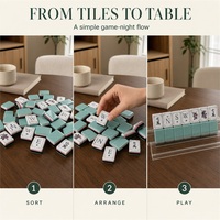 Ava Factory – Jeu de Mahjong de Luxe en Acrylique Gravé Personnalisé, Tuiles de Mahjong Américaines Motif Fleur de Jadeite, Idéal pour les Réunions Familiales et Cadeaux