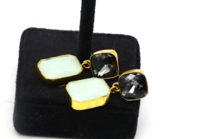 Natural Agate <b>Hoop</b> Earrings with German <b>Silver</b> – Handmade Gemstone <b>Hoop</b> Jewelry for Women - Product Image 3