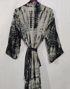 Nuevo Vestido Kimono Boho 2026 para Mujer, Hecho a Mano, con Estampado Floral Tie Dye, Kaftán Natural, Ecológico, Transpirable, Lavable, Talla Única - Product Image 1
