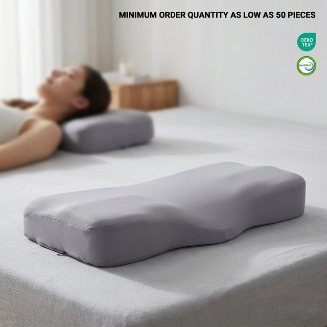 Ergonomic Concave Pillow Anti Wrinkle Hypoallergenic Spinal Alignment Pillow OEM Customized Solution