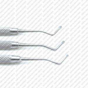 ชุดเครื่องมือขูดหินปูนทางทันตกรรมคุณภาพสูง 3 ชิ้น ขนาด 1.2 มม. 1.5 มม. 2 มม. ปลายสองด้าน ทำจากสแตนเลส สำหรับการรักษารากฟันและกำจัดฟันผุ - Product Image 2