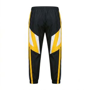 Ensemble de survêtement sportif noir pour homme, imprimé sur mesure, avec veste à col montant zippée et pantalon, bicolore jaune et blanc, collection automne - Product Image 4