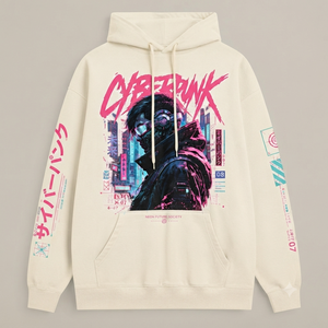 Sudadera con Capucha para Hombre Cyberpunk 2077, Amarilla con Estampado Frontal, Estilo Urbano con Bolsillos, Tejido de Algodón, Corte Regular, para Otoño - Product Image 5