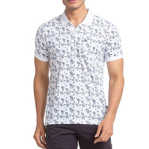 Polo personnalisé à micro-fleurs pour homme, manches courtes, respirant, en polyester, pour le golf, décontracté, imprimé, fourniture en gros OEM - Product Image 1