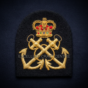 Écusson brodé personnalisé avec ancre et couronne de lauriers, à coudre sur tissu, pour uniforme ou vêtement - Product Image 6