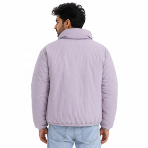 Unisex Custom Puffer Jacket Stand Collar Zipper Front Men's Jackets Windproof Casual <b>Winter</b> Outerwear Warm Cotton Padded OEM USA - Product Image 3
