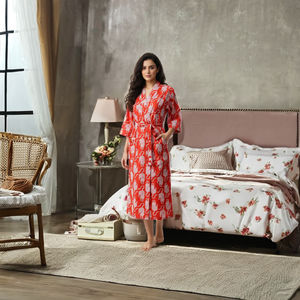 Kimono de Algodón con Estampado Boho, Regalo para Damas de Honor, Ropa Casual para Estar en Casa, Bata de Dormir, Primavera Verano - Product Image 1