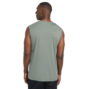 <b>Men's</b> Sleeveless Tank <b>Top</b> O-Neck Solid Color Quick Dry Knitted Casual Sport Vest <b>Green</b> Polyester Tank <b>Top</b> - Product Image 2