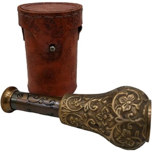 Antique Brass Spyglass Leather Telescope Pirate's Style 18" Telescope Vintage Handheld Marine Telescope Captain <b>Boat</b> <b>Toy</b> Gift - Product Image 3