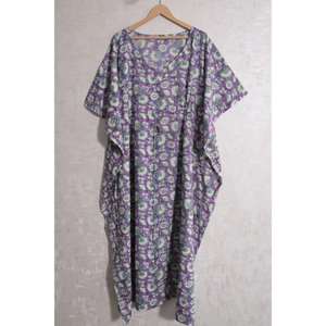 Vestido Maxi Kaftan de Algodón con Estampado Floral para Mujer, Estilo Bohemio, Ropa de Playa para Vacaciones, Tela Suave y Transpirable - Product Image 3