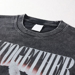 Custom Printing Acid <b>Wash</b> Cotton T-shirt for Men Loose Fit Classic Tees Hot Selling Streetwear Lightweight Oversized T-Shirts - Product Image 5