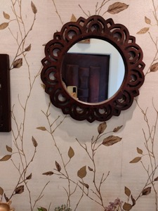 Espejo de Pared Decorativo Hecho a Mano, Estilo Contemporáneo, Marco de Madera Tallada en Color Marrón Oscuro, para Sala de Estar, Dormitorio, Baño, Decoración del Hogar, REHMAN CRAFT - Product Image 2
