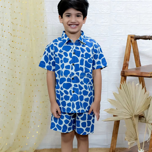 Colección de verano Premium para niños, conjunto de ropa de algodón para niños, camisa informal de manga corta con patrón sólido para niños de 1 a 12 años - Product Image 1