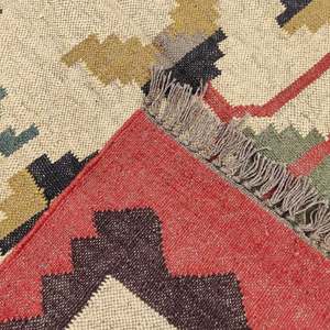 Traditional Kilim Patterns 4x6 Handwoven Wool and Jute Dhurrie <b>Rug</b> Living Room or Bedroom Area <b>Rugs</b> & <b>Sets</b> - Product Image 4