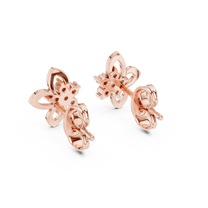 Floral Moissanite <b>Stud</b> Earrings 18K Rose Gold Rhodium Plated Flower Cluster IGI Certified Gift Anniversary Party Jewelry - Product Image 2