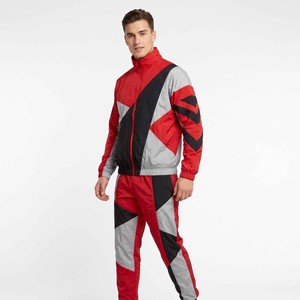 Custom Men's Sportswear Waterproof Reflective Zip up Polyester Nylon Windbreaker Track <b>Jacket</b> and Pants Set Tracksuit - Product Image 2