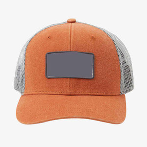Casquette de camionneur en maille orange Econex Sports, panneau arrière gris, ajustable, unisexe, décontractée, 6 panneaux, respirante/imperméable, broderie 3D, unie - Product Image 6