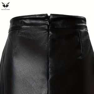 Nouvelle jupe mini en PU noire tendance, taille haute, forme ronde, design unique, très vendue, pour femmes (OEM) - Product Image 6