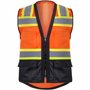 Chaleco de seguridad reflectante de alta calidad al por mayor con múltiples bolsillos para trabajadores de la construcción, chaleco de trabajo para hombres, con 5 compartimentos dimensionales - Product Image 2