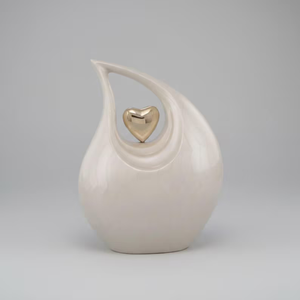 White Aluminium Cremation Urn Teardrop Ash Holder <b>Memorial</b> <b>Keepsake</b> Vessel for Adult Funeral Remembrance - Product Image 2