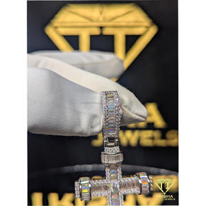 <b>Men</b> Luxury Iced Out <b>Cross</b> <b>Pendant</b> VVS Moissanite Stones Solid 925 Sterling Silver Hip Hop Jewelry By Trisha Jewels - Product Image 4