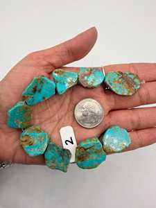 Cuentas de turquesa Kingman, piedras preciosas naturales en forma irregular, planas, perforadas, sueltas, cristales en bruto para la fabricación de joyas. - Product Image 2