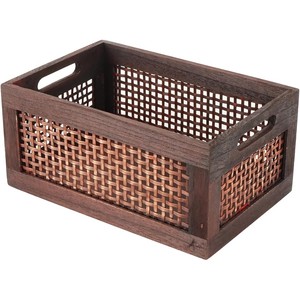 Cesta para Pan de Madera Maciza Teñida de Nogal con Separador - Venta al por Mayor Hecha a Mano - Product Image 2