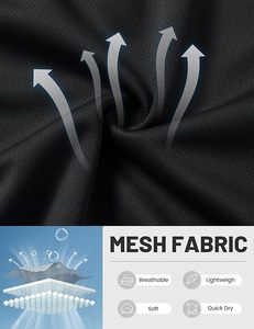 Men's Black Mesh Shorts <b>Mid</b> Waist Drawstring Breathable Athletic Workout Casual Short Shorts with Pockets - Product Image 5