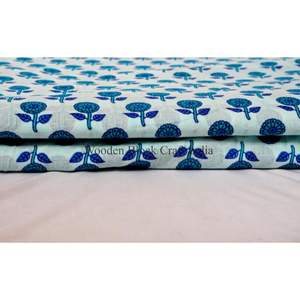 ผ้าฝ้ายแท้ 100% พิมพ์ลายบล็อก เป็นมิตรกับสิ่งแวดล้อม ระบายอากาศได้ดี แห้งเร็ว น้ำหนักเบา ผ้าทอลายไขว้ จากรัฐราชสถาน สำหรับเสื้อผ้าสตรีและเด็กผู้หญิง - Product Image 1