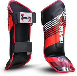 Protectores de espinilla Farabi Muay Thai al por mayor, de cuero PU, protectores de pierna para MMA, con logo personalizado, protectores de espinilla para boxeo y kickboxing. - Product Image 4