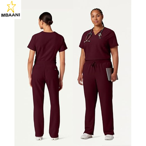 Ensemble de blouses médicales pour femmes à col en V et 1 poche – Tissu doux ultra durable, extensible, résistant aux plis et à la décoloration - Product Image 2