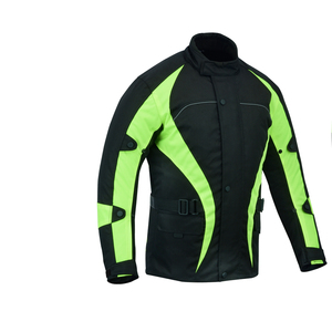 Chaqueta de Motocicleta para Hombre, Verde de Alta Visibilidad, Transpirable, 100% Poliéster, Manga Larga, Resistente al Viento, Diseño con Bloques de Color, para Todas las Estaciones - Product Image 5