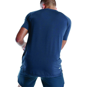 T-shirt unisexe vintage en denim délavé, écologique, en Spandex/Coton, col rond, coupe ample, 220g, avec patch, style streetwear - Product Image 4