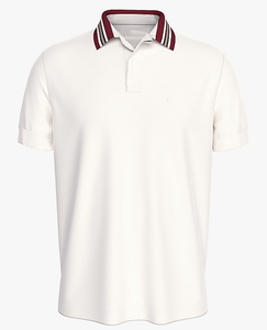 Vente directe usine – Polo homme à col contrastant, logo personnalisé imprimé, en coton doux et respirant, manches courtes, tricot uni - Product Image 5