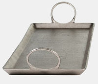 Plateau rectangulaire en aluminium argenté à motif crocodile – Plateau de service en métal texturé exotique – Ali Handicrafts Exportation B2B