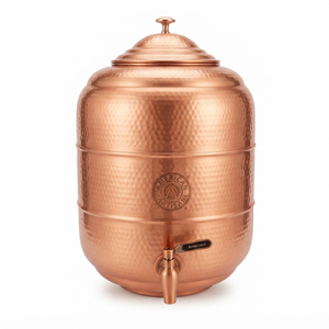 American Artisan Hammered Copper <b>Water</b> Dispenser with Lid and Tap Large Capacity Vintage Style Home Beverage <b>Urn</b> - Product Image 1