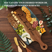Groene Acacia Houten Marmeren Rechthoekige Snijplank Charcuterieplank Cadeauset Schaakbord Design - Huiswarmingcadeau voor een nieuw huis