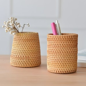 Estuche de lápices de ratán natural para niñas y niños, cestas organizadoras de escritorio más vendidas, portalápices. - Product Image 2