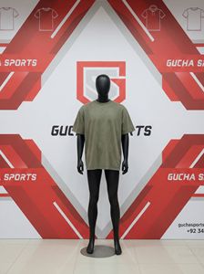 T-shirt en coton vert olive pour homme, tissu doux et respirant, col rond, coupe classique, coutures résistantes, style minimaliste pour un usage quotidien - Product Image 2