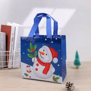 Bolsa de asas de Navidad personalizada de alta calidad, artículo de seda personalizado, patrón de estilo, promoción de letras IND para exportación - Product Image 3