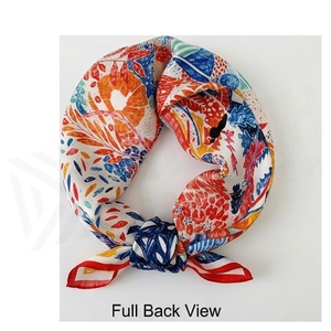 Women's Square <b>Silk</b> Scarf Floral Print Elegant Multi-Functional Fashion Accessory All Seasons - Product Image 2