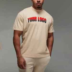 Wholesale 100% Cotton Heavyweight 180g Boxy Fit Men's <b>Hip</b> Hop Solid T-Shirt Custom DTG Logo Printing Quick Dry Breathable Summer - Product Image 1