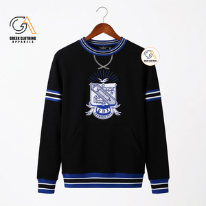 เสื้อสเวตเชิ้ตผ้าฟลีซทนทาน คอกลม ผู้ชาย ผ้าฝ้าย 100% สไตล์มหาวิทยาลัย ปักตราสัญลักษณ์ด้านหน้า ทรงปกติ - Product Image 1